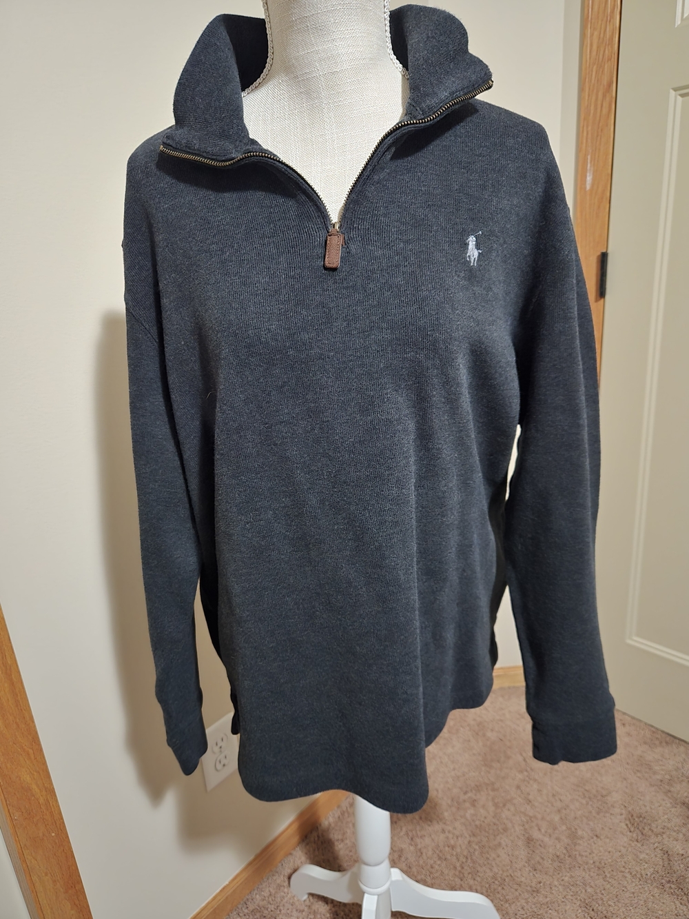 Polo by Ralph Lauren Dark Charcoal Half-Zip Sweater